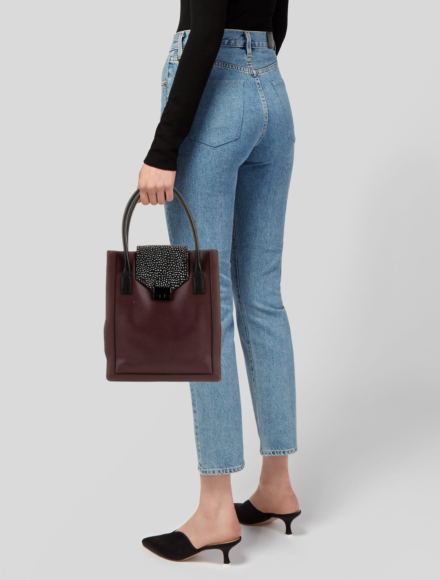 Loeffler Randall Leather Top Handle Bag