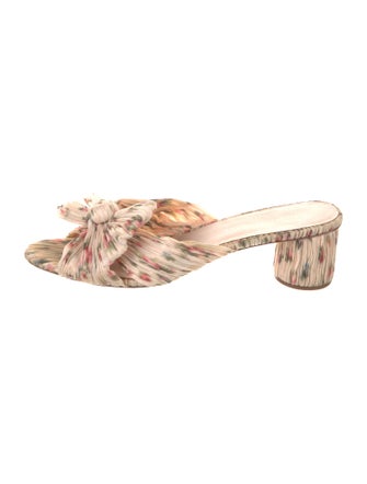 Loeffler Randall Floral Print Bow Accents Slides
