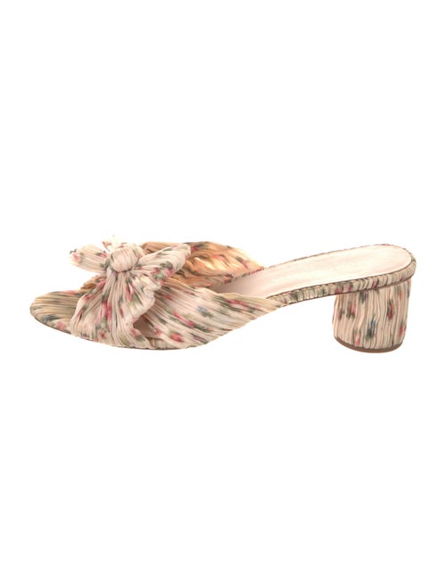 Loeffler Randall Floral Print Bow Accents Slides