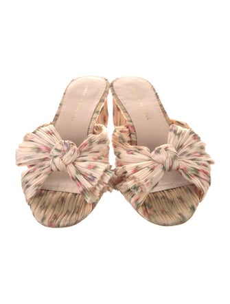 Loeffler Randall Floral Print Bow Accents Slides