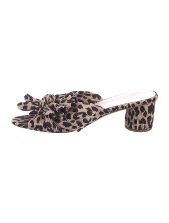 Loeffler Randall Animal Print Bow Accents Slides