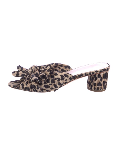 Loeffler Randall Animal Print Bow Accents Slides