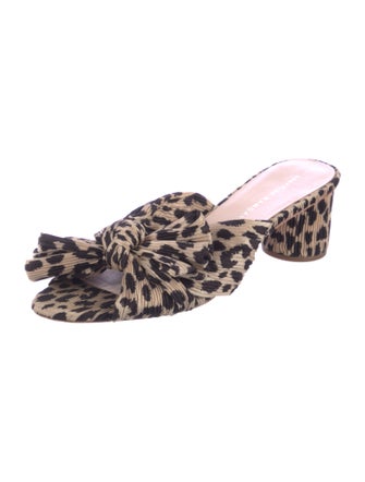 Loeffler Randall Animal Print Bow Accents Slides