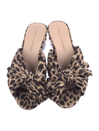 Loeffler Randall Animal Print Bow Accents Slides