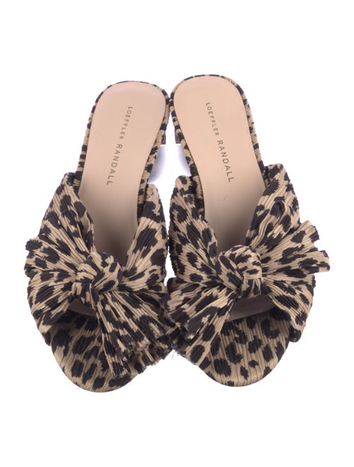 Loeffler Randall Animal Print Bow Accents Slides