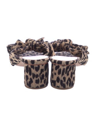 Loeffler Randall Animal Print Bow Accents Slides