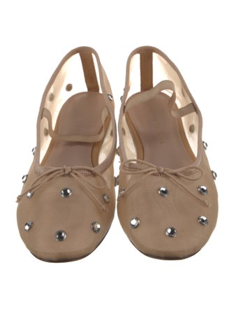Loeffler Randall Mesh Crystal Embellishments Mary Jane Flats