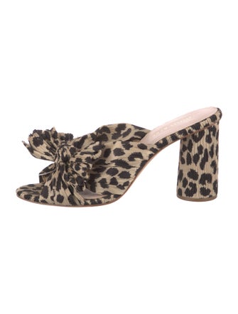 Loeffler Randall Animal Print Bow Accents Slides