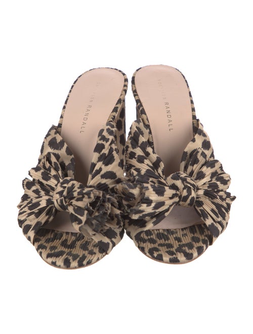 Loeffler Randall Animal Print Bow Accents Slides