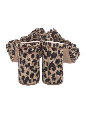 Loeffler Randall Animal Print Bow Accents Slides