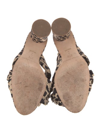 Loeffler Randall Animal Print Bow Accents Slides