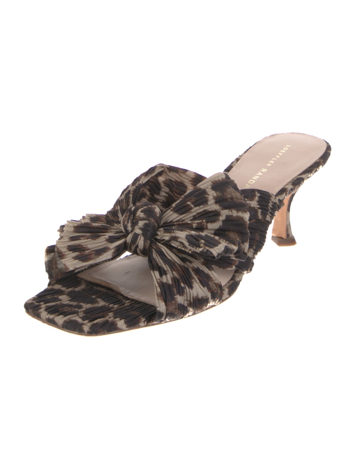 Loeffler Randall Animal Print Bow Accents Slides