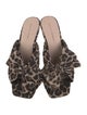Loeffler Randall Animal Print Bow Accents Slides