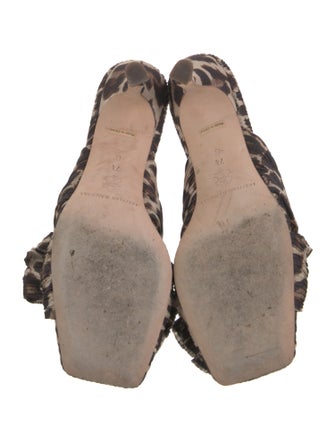Loeffler Randall Animal Print Bow Accents Slides
