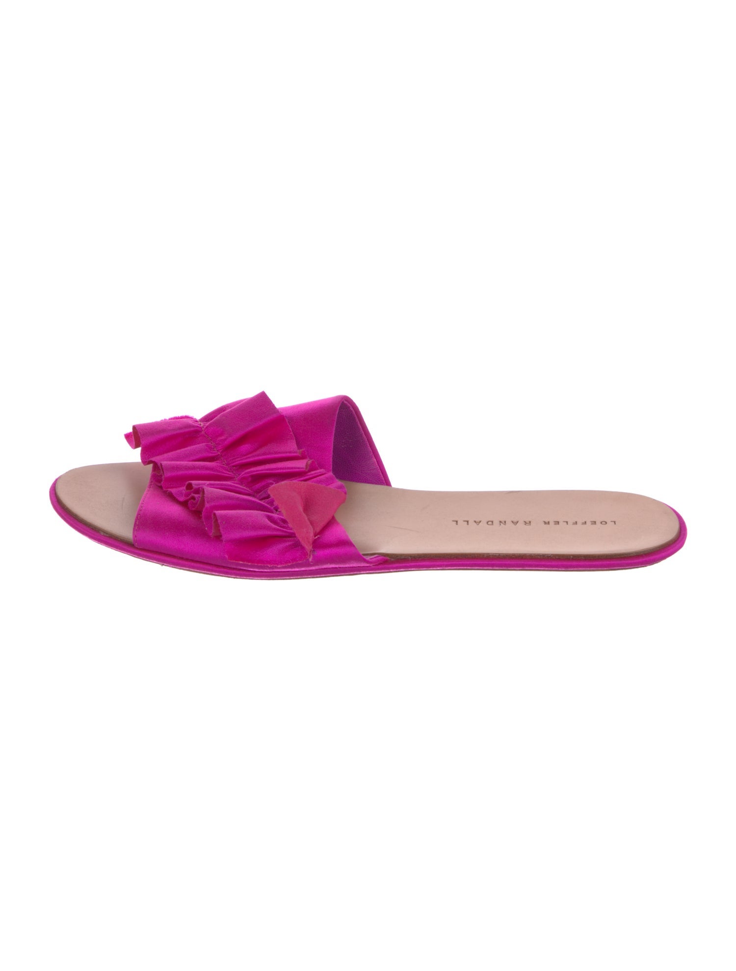 Loeffler Randall Satin Ruffle Embellishment Slides