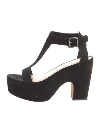 Loeffler Randall Suede T-Strap Sandals