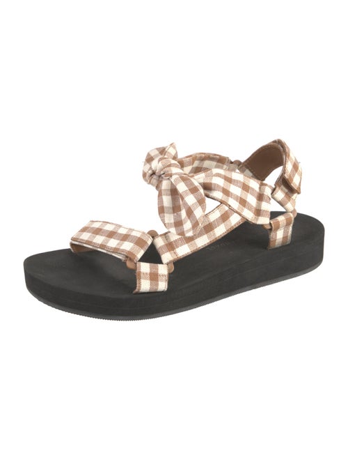 Loeffler Randall Canvas Plaid Print Slingback Sandals