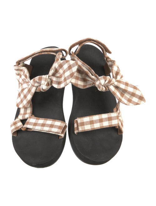 Loeffler Randall Canvas Plaid Print Slingback Sandals