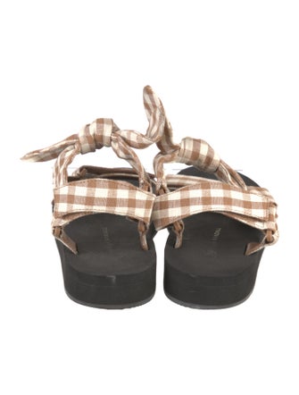Loeffler Randall Canvas Plaid Print Slingback Sandals