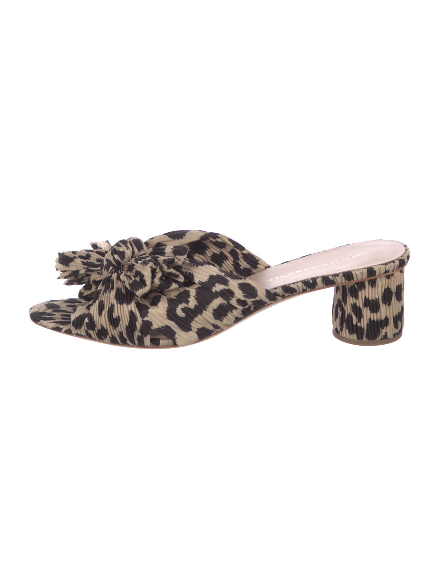 Loeffler Randall Animal Print Bow Accents Slides