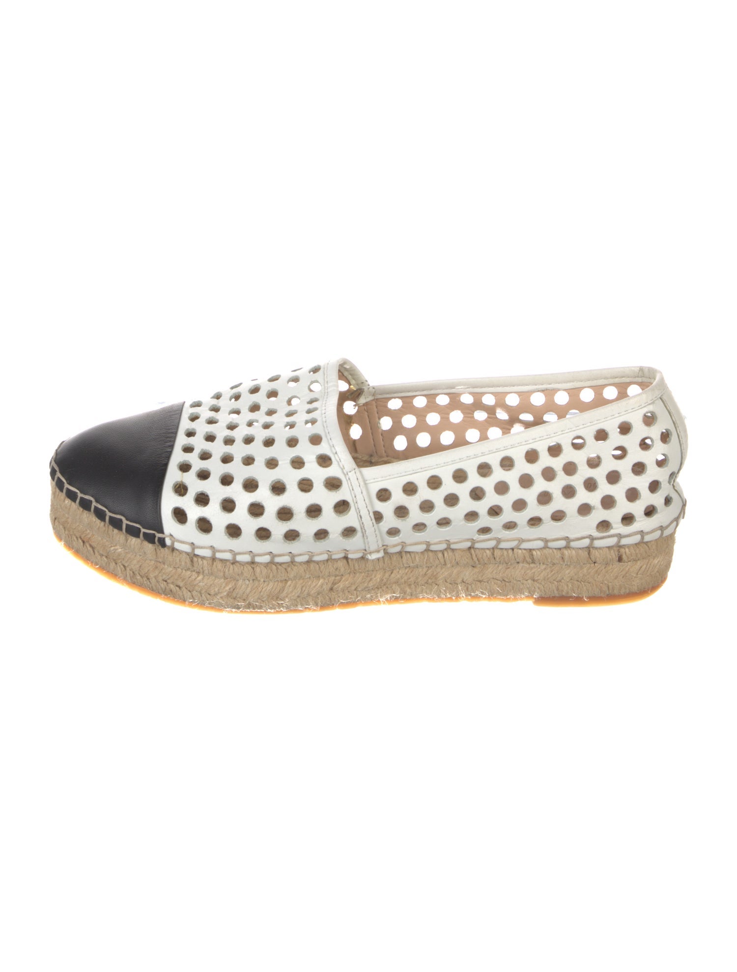 Loeffler Randall Leather Lasercut Accents Espadrilles
