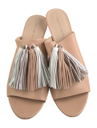 Loeffler Randall Leather Colorblock Pattern Slides