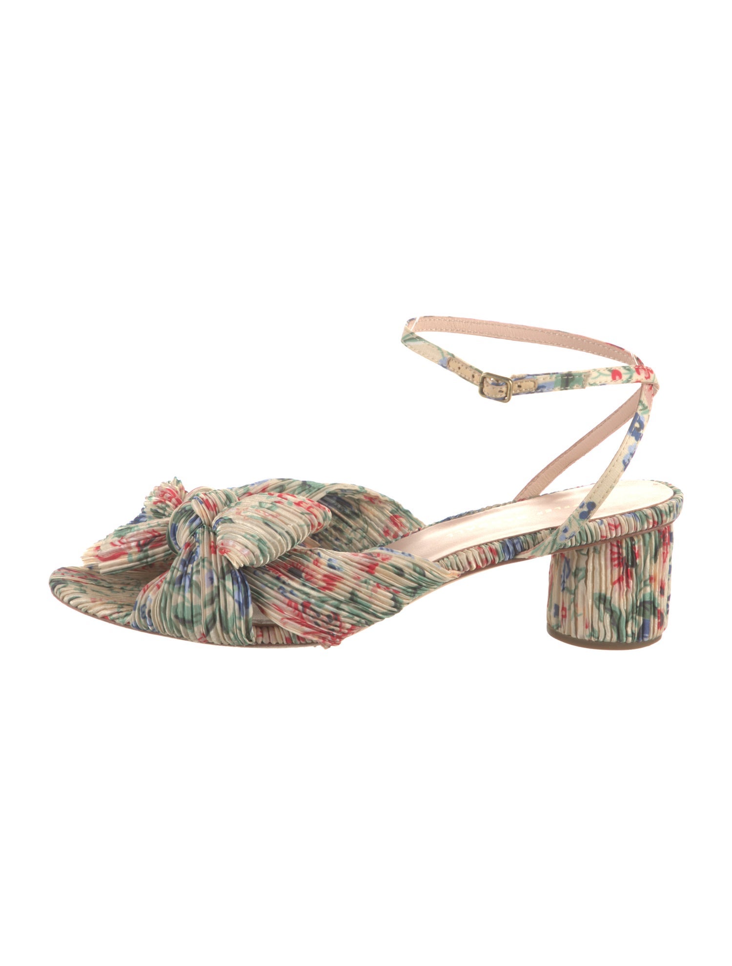 Loeffler Randall Floral Print Bow Accents Sandals