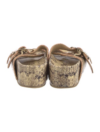 Loeffler Randall Leather Animal Print Slides