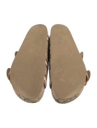 Loeffler Randall Leather Animal Print Slides