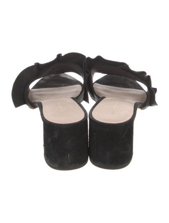 Loeffler Randall Suede Ruffle Embellishment Slides