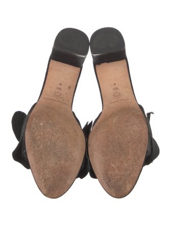 Loeffler Randall Suede Ruffle Embellishment Slides