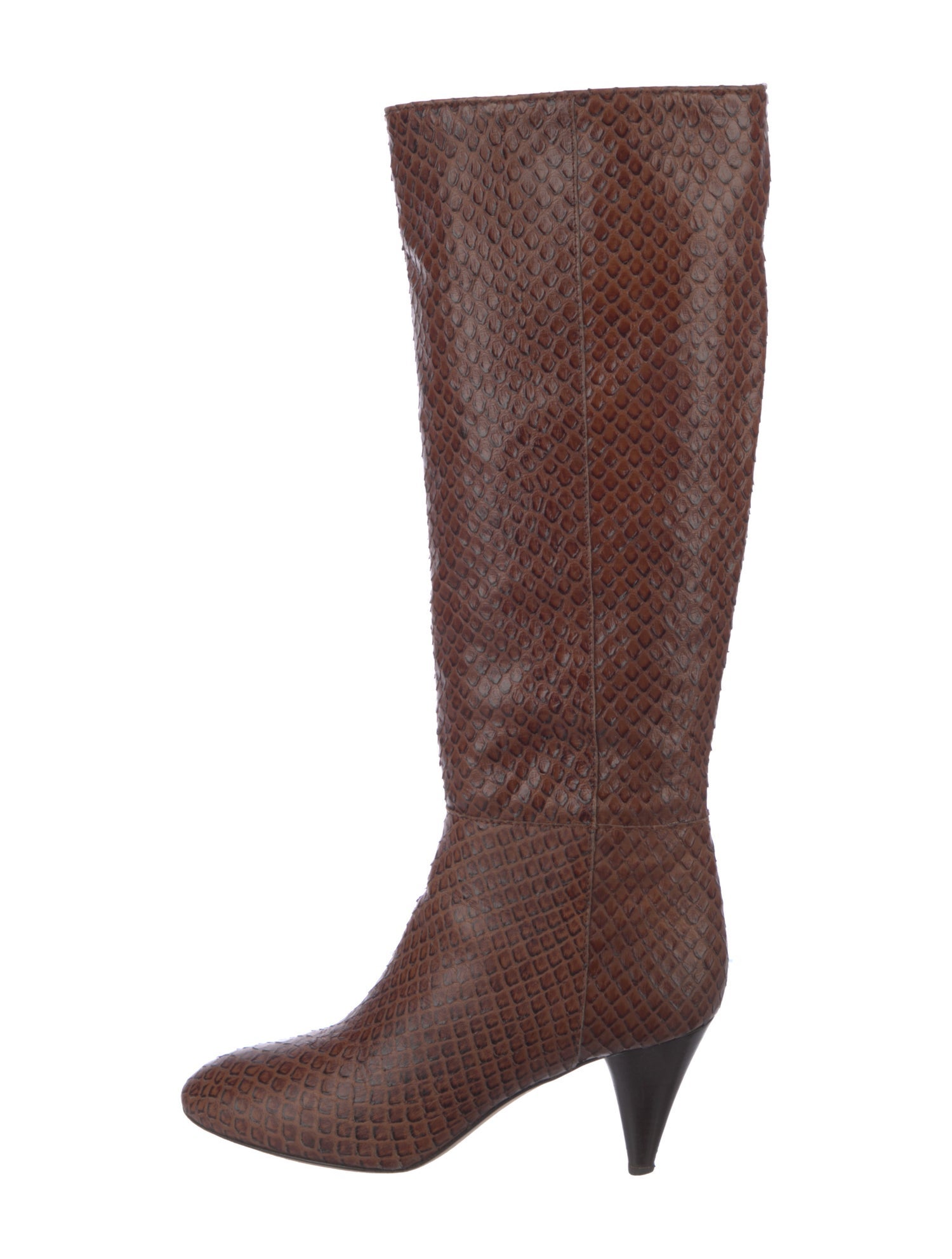 Loeffler Randall Snakeskin Leather Trim Embellishment Boots