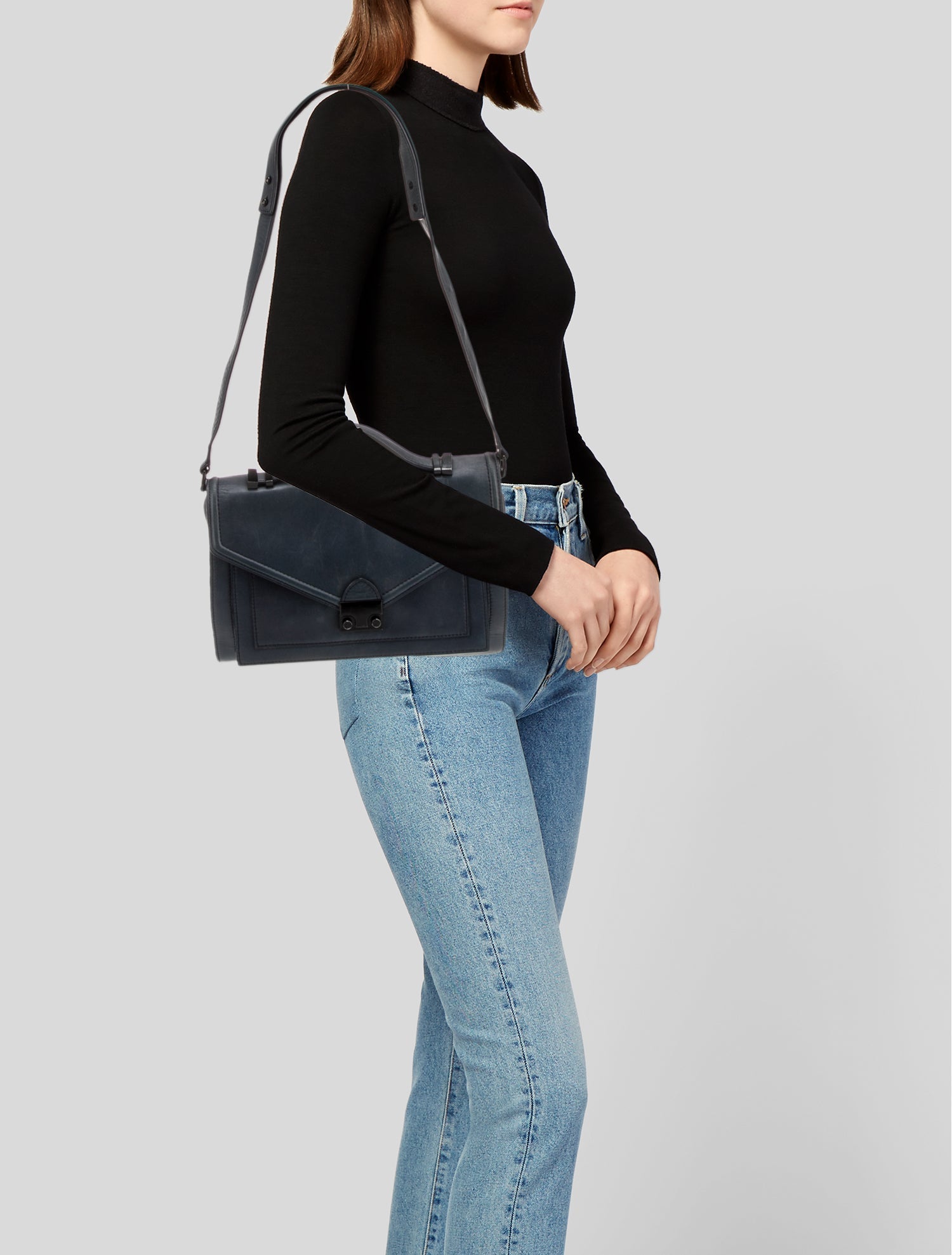 Loeffler Randall Leather Top Handle Bag