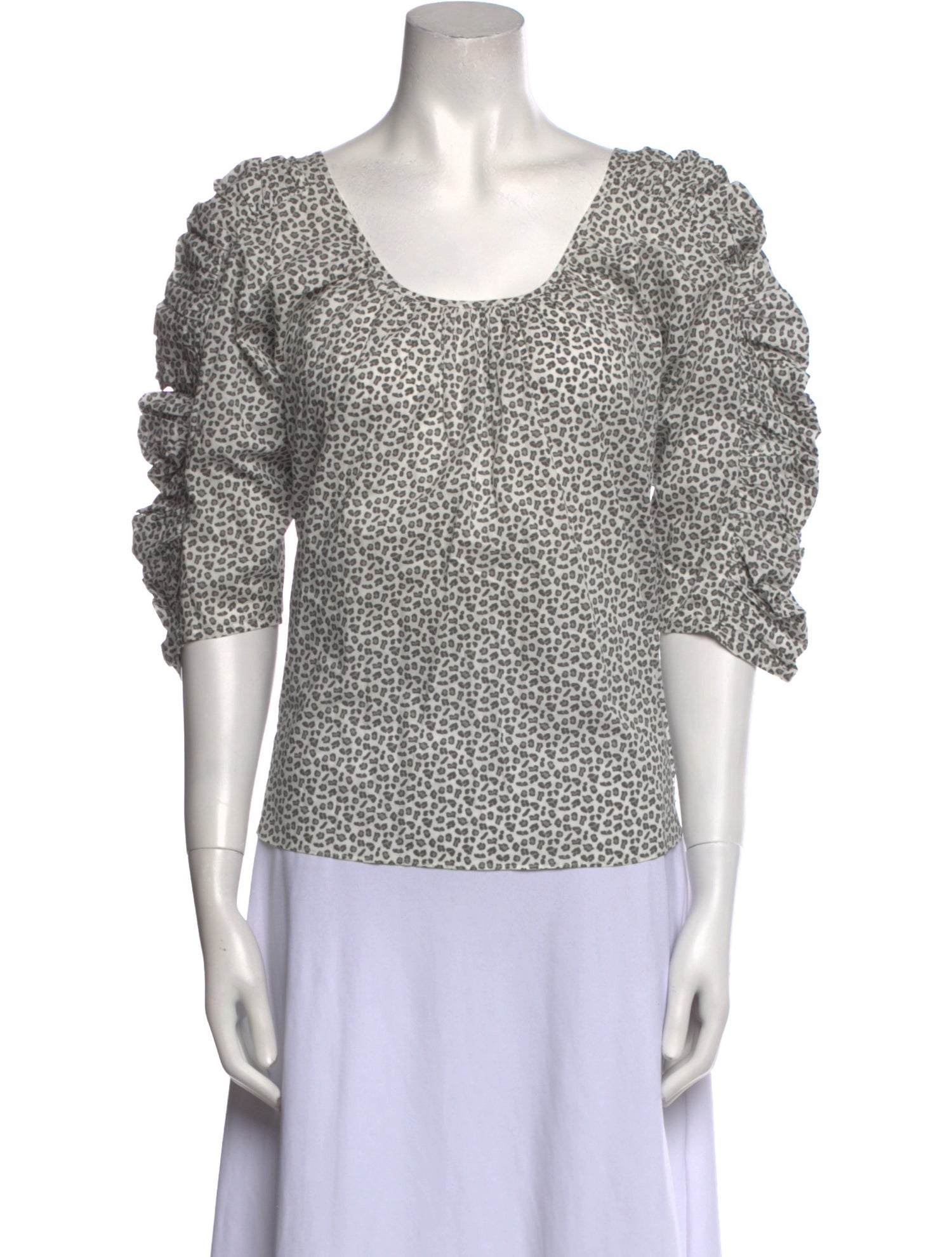 Loeffler Randall Printed Scoop Neck Top