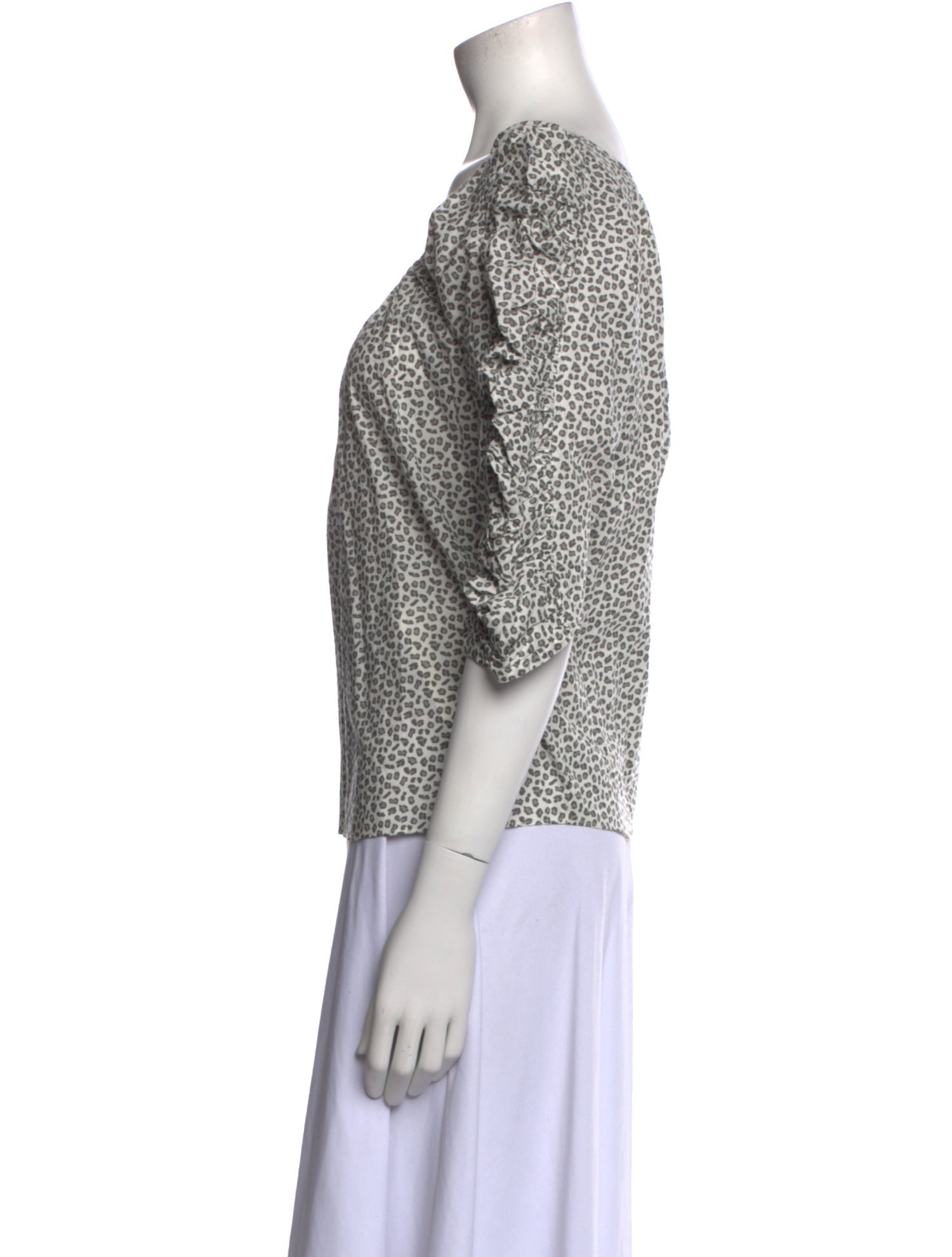 Loeffler Randall Printed Scoop Neck Top