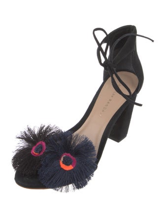 Loeffler Randall Suede Embroidered Accent Sandals