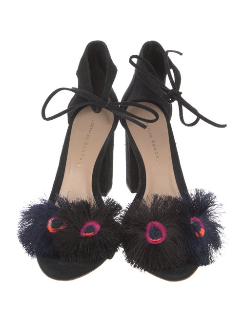 Loeffler Randall Suede Embroidered Accent Sandals