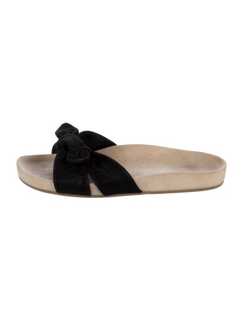 Loeffler Randall Suede Bow Accents Slides