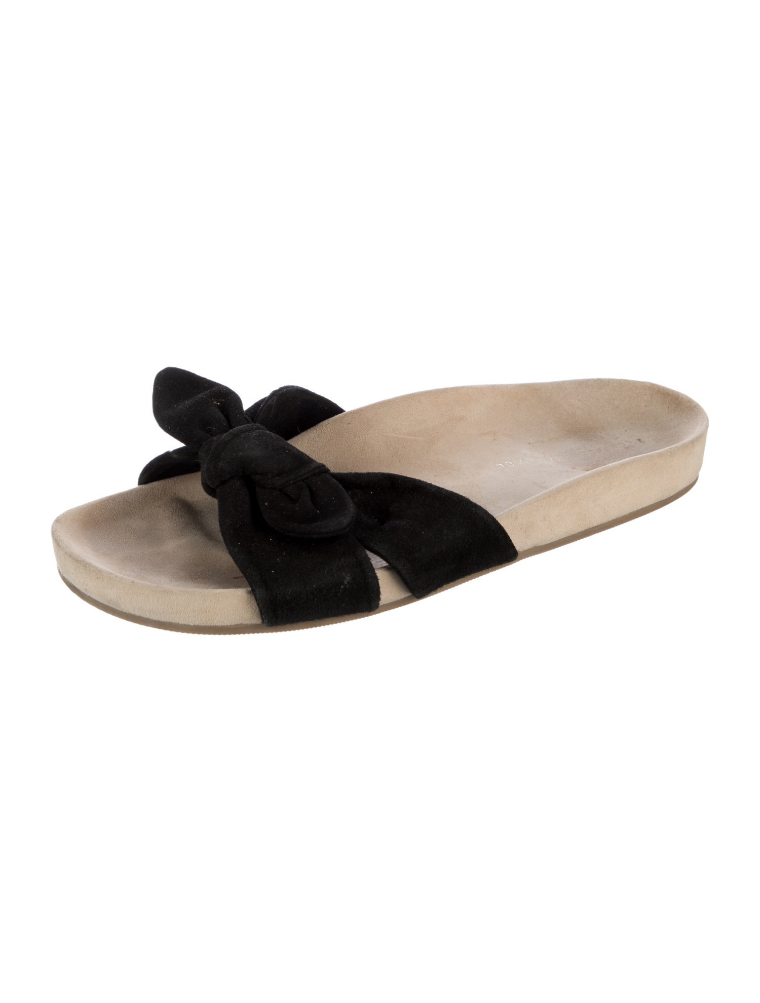 Loeffler Randall Suede Bow Accents Slides