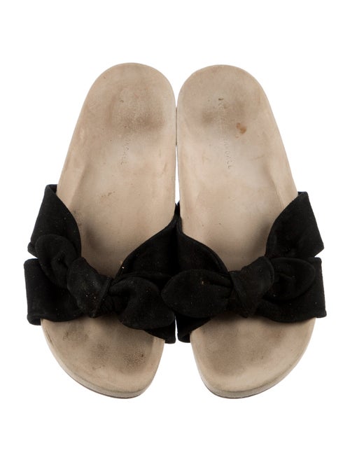 Loeffler Randall Suede Bow Accents Slides