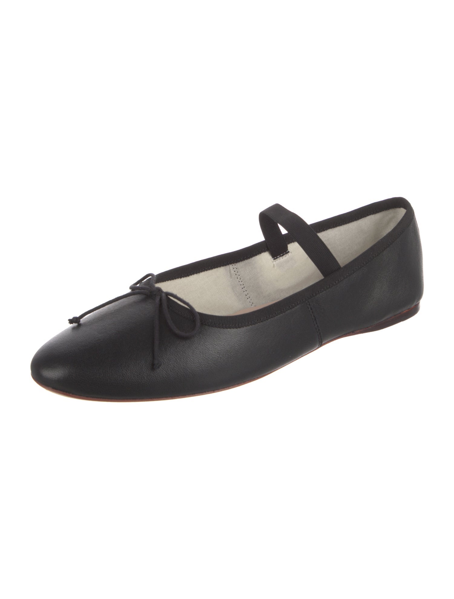 Loeffler Randall Leather Bow Accents Mary Jane Flats