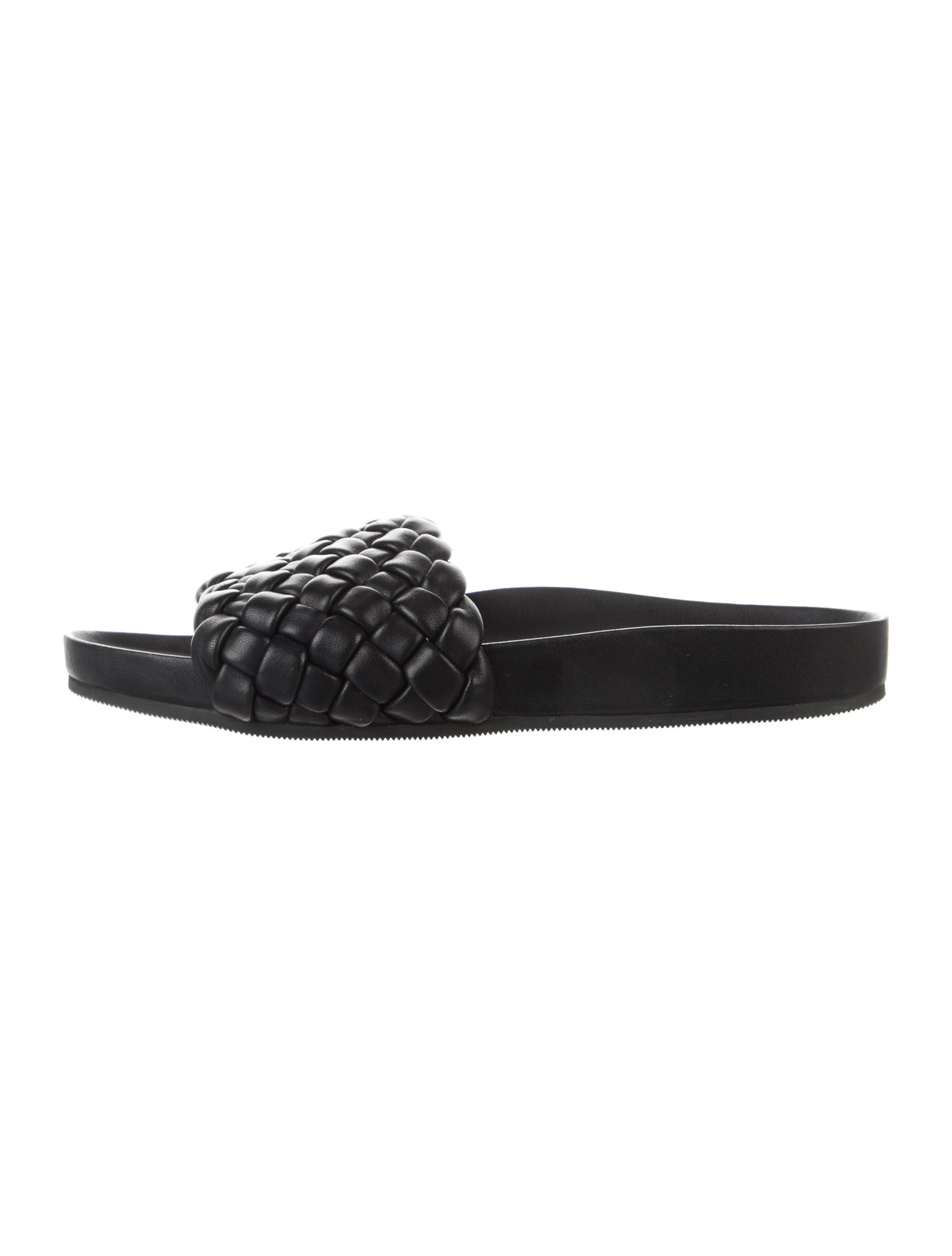 Loeffler Randall Leather Braided Accents Slides