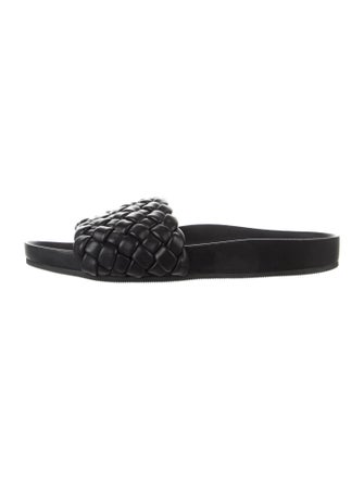 Loeffler Randall Leather Braided Accents Slides