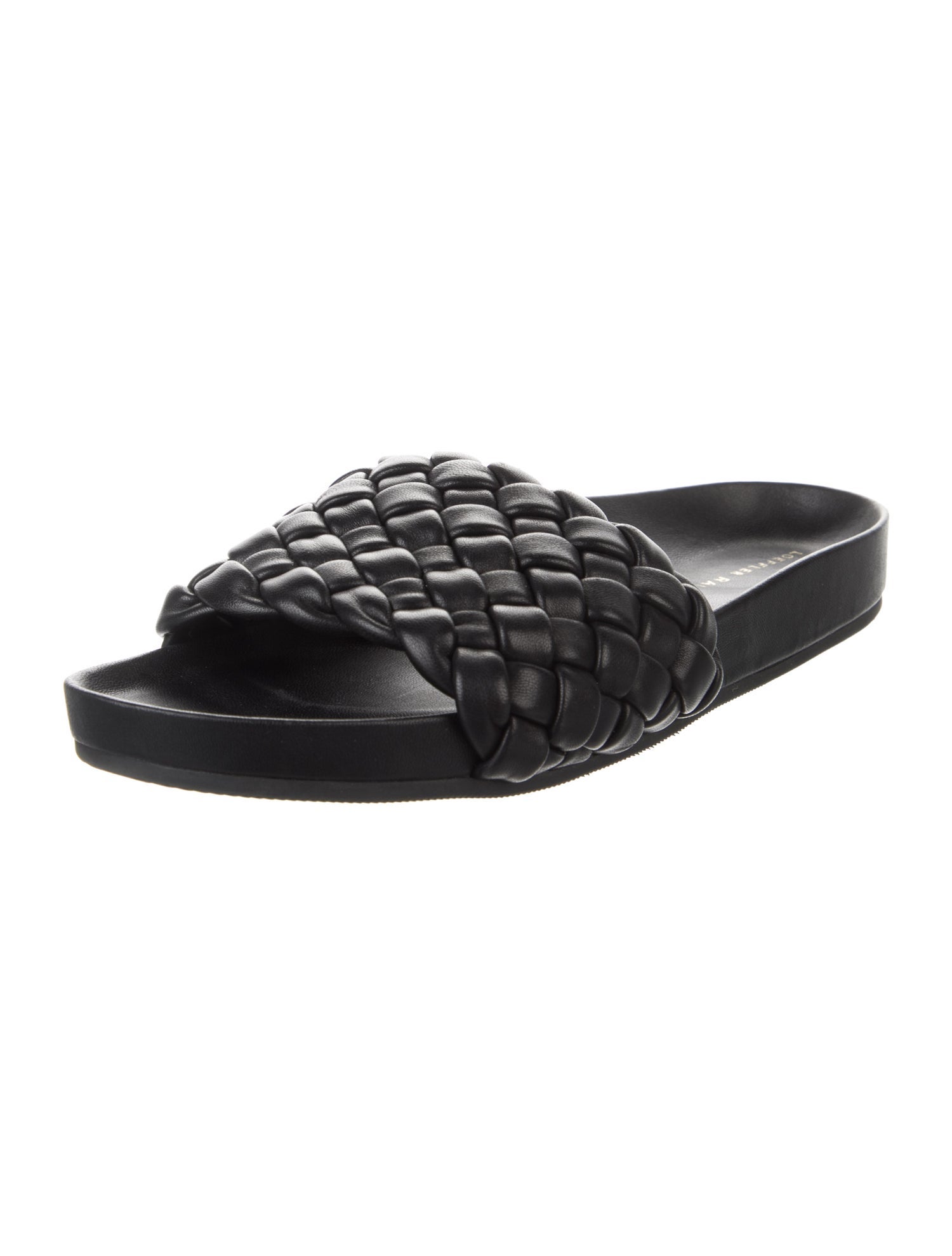 Loeffler Randall Leather Braided Accents Slides
