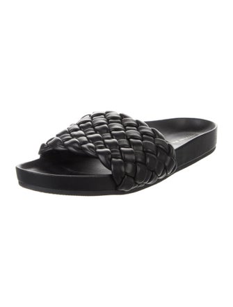 Loeffler Randall Leather Braided Accents Slides