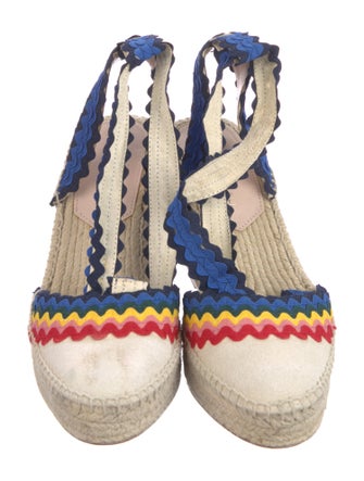 Loeffler Randall Canvas Colorblock Pattern Slingback Pumps