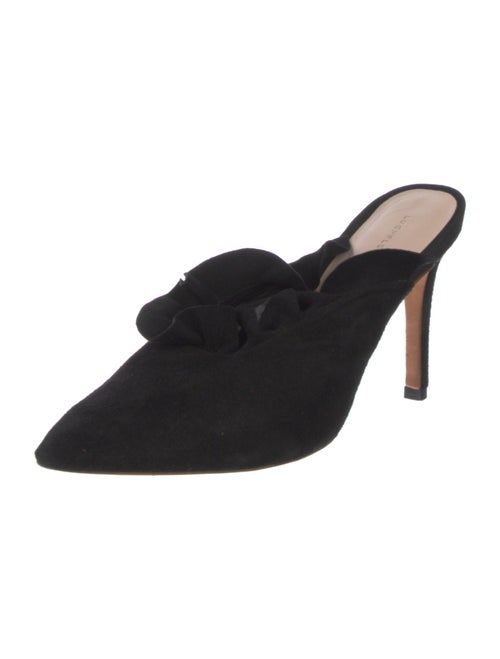 Loeffler Randall Suede Ruffle Embellishment Mules