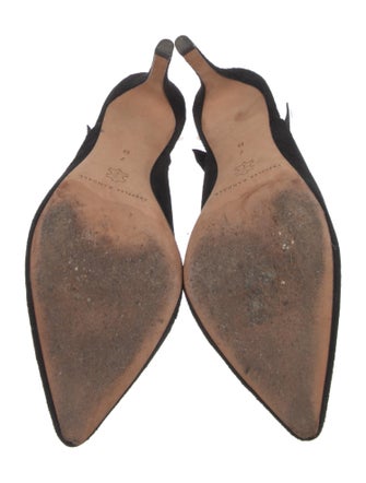 Loeffler Randall Suede Ruffle Embellishment Mules