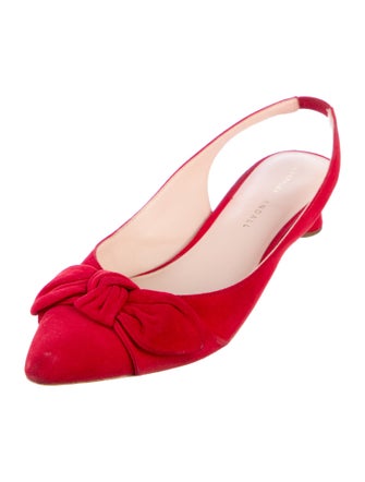 Loeffler Randall Suede Bow Accents Slingback Pumps