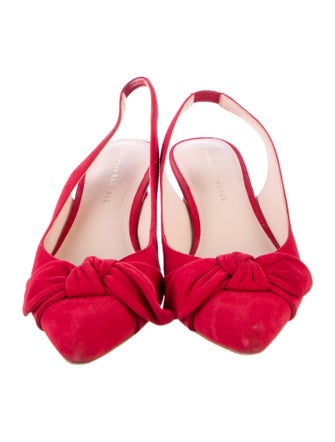 Loeffler Randall Suede Bow Accents Slingback Pumps